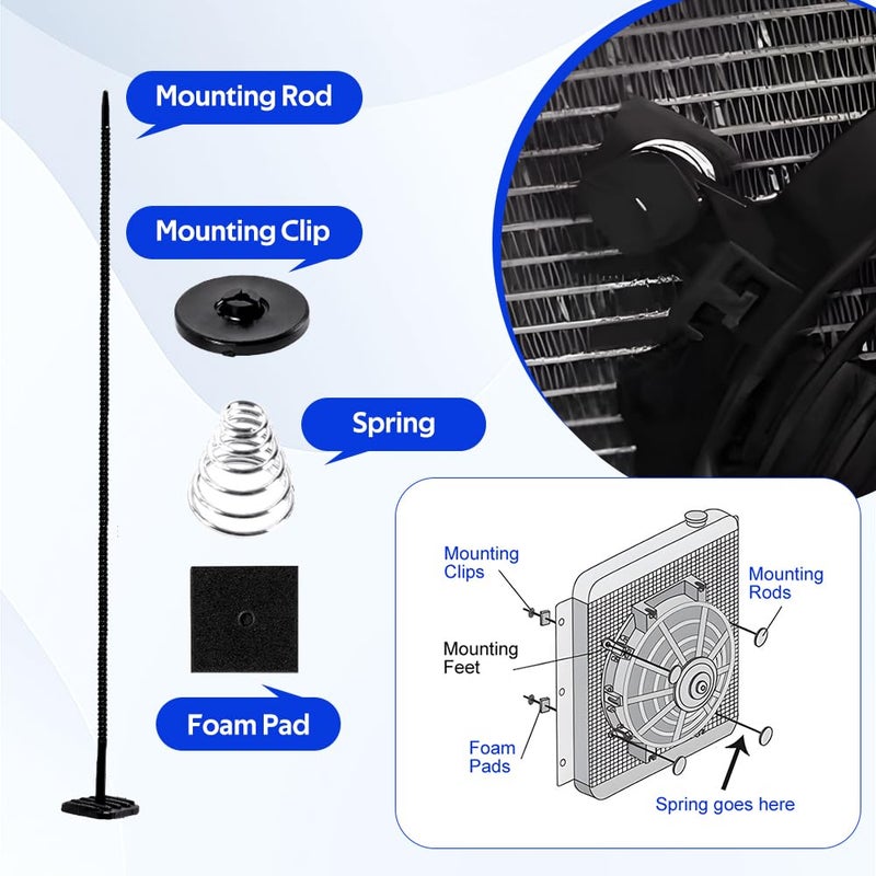 BARTOO 3 Set Car Fan Mounting Kit, Radiator Fan Zip Ties Clips Mounting Kit for Most Cars - Image 5